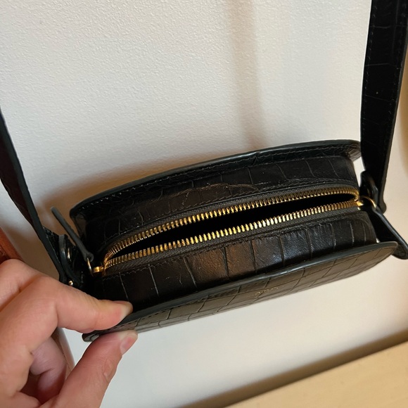 A.P.C. Black Croc-Embossed Crossbody Bag - Picture 13 of 14